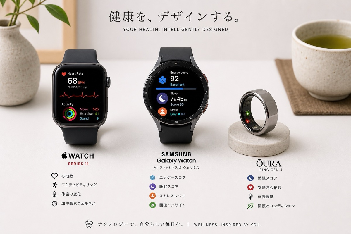 主要ウェアラブルデバイスの比較