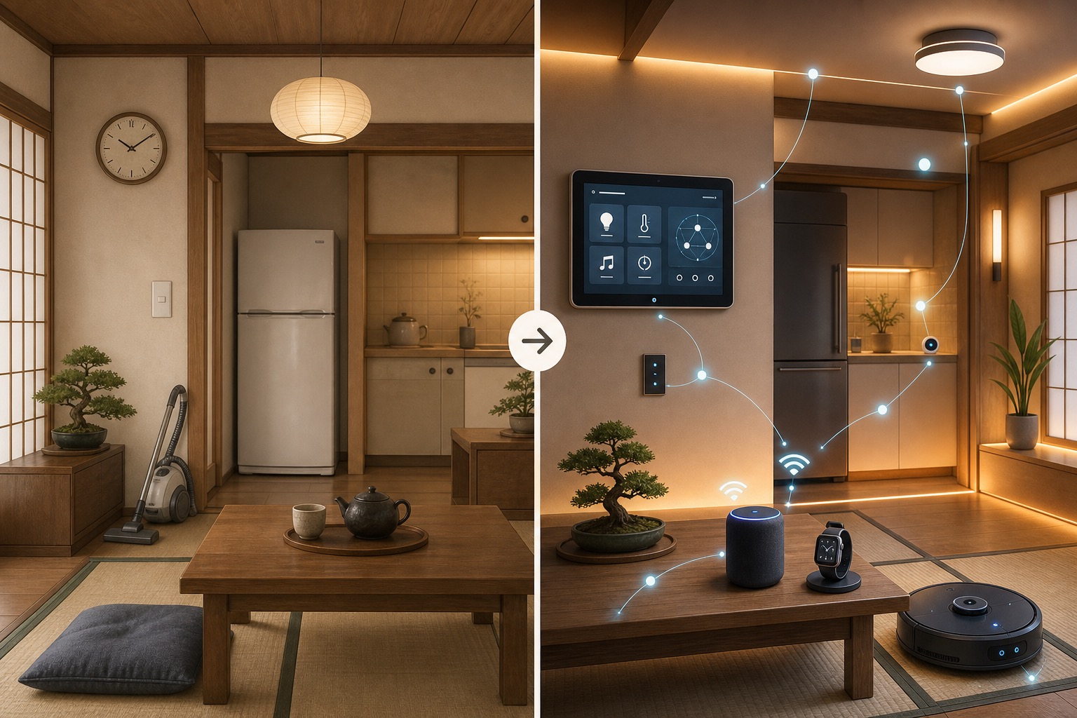 従来の住宅とスマートホームの比較