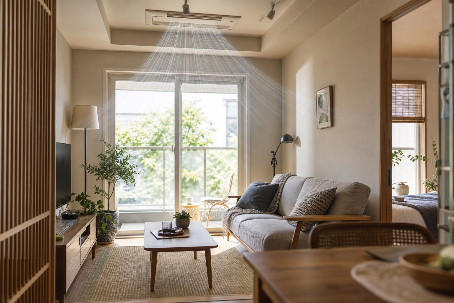 夏の部屋の風と空間を整えるイメージ