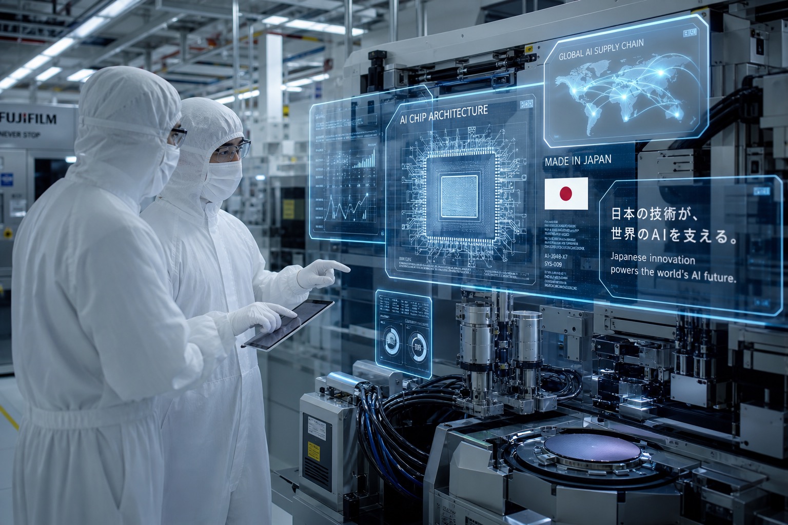 IBMのsub-1nmチップ技術をイメージした半導体構造