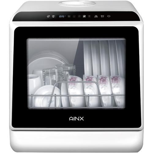 正面から見たAINX AX-S3Wと庫内の食器収納例