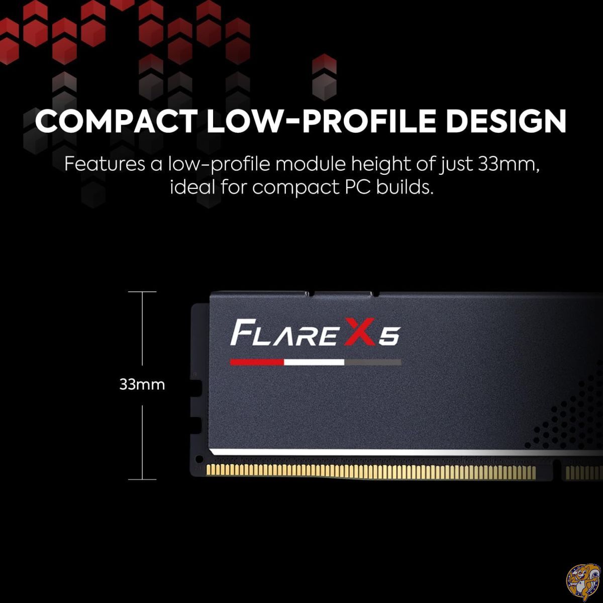 Flare X5のモジュール高33mmを示す楽天商品説明画像