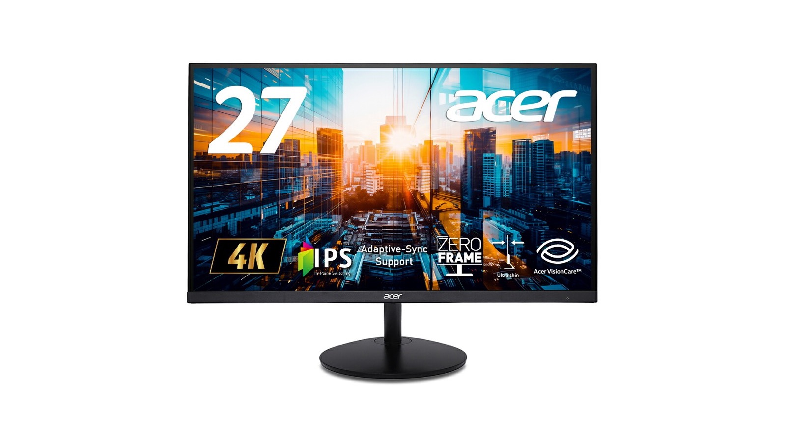 Acer SA272Kbmiipxの27型4K IPSモニター正面イメージ