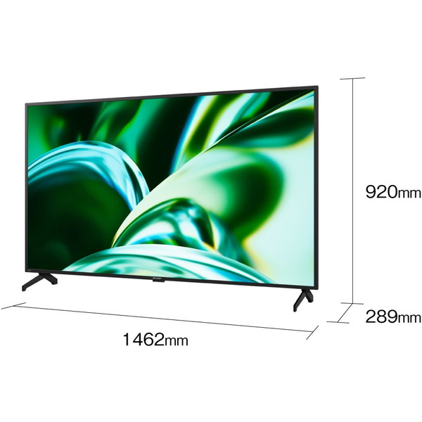 スタンド込み幅1462mm、高さ920mm、奥行289mmを示す4T-C65FL1の商品画像