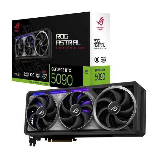 ASUS ROG Astral GeForce RTX 5090 OC Edition本体と外箱の販売店掲載画像