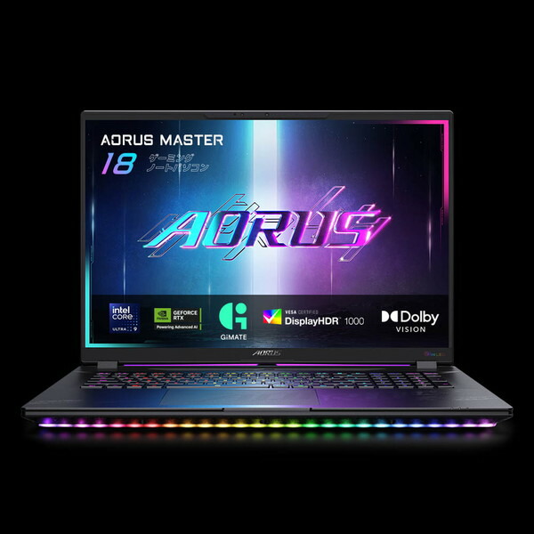 18型Mini LED画面とRGBキーボードを備えたGIGABYTE AORUS MASTER 18
