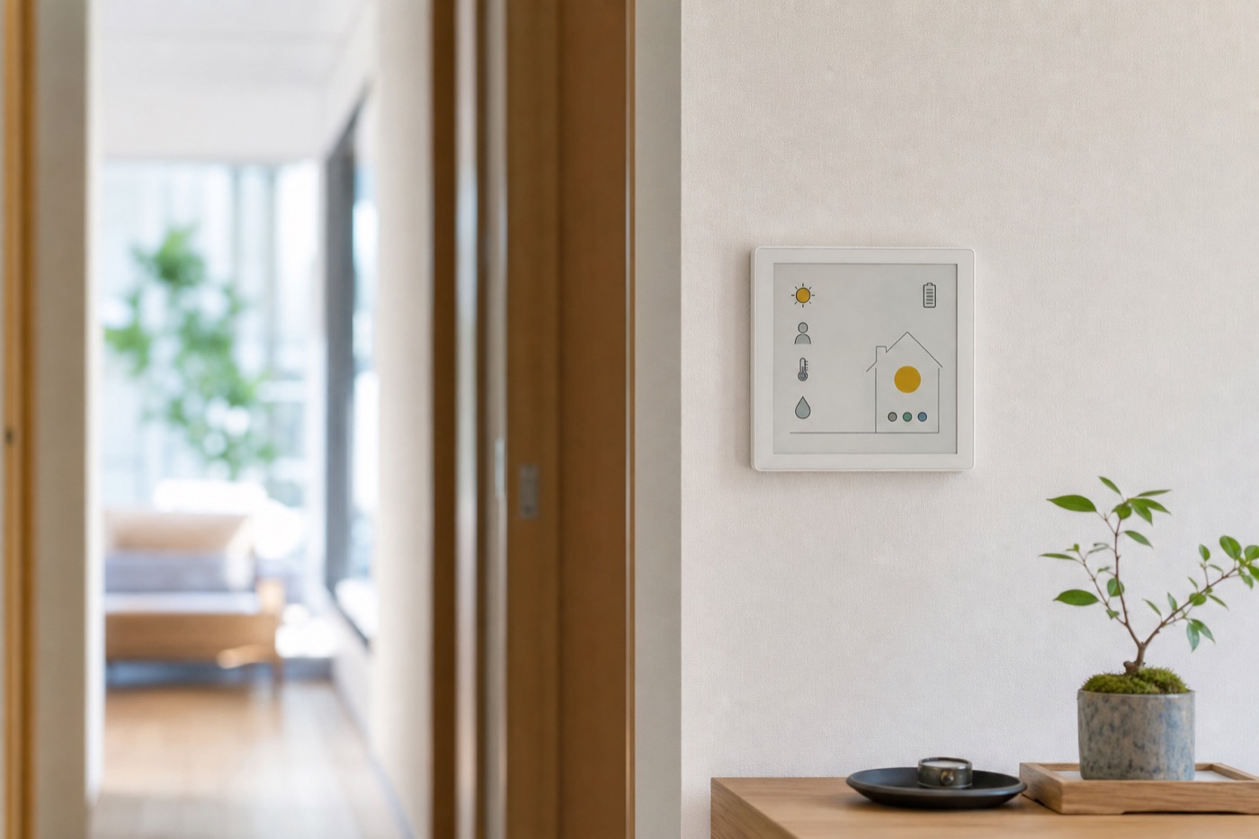 日本の廊下に置く省電力表示のイメージ